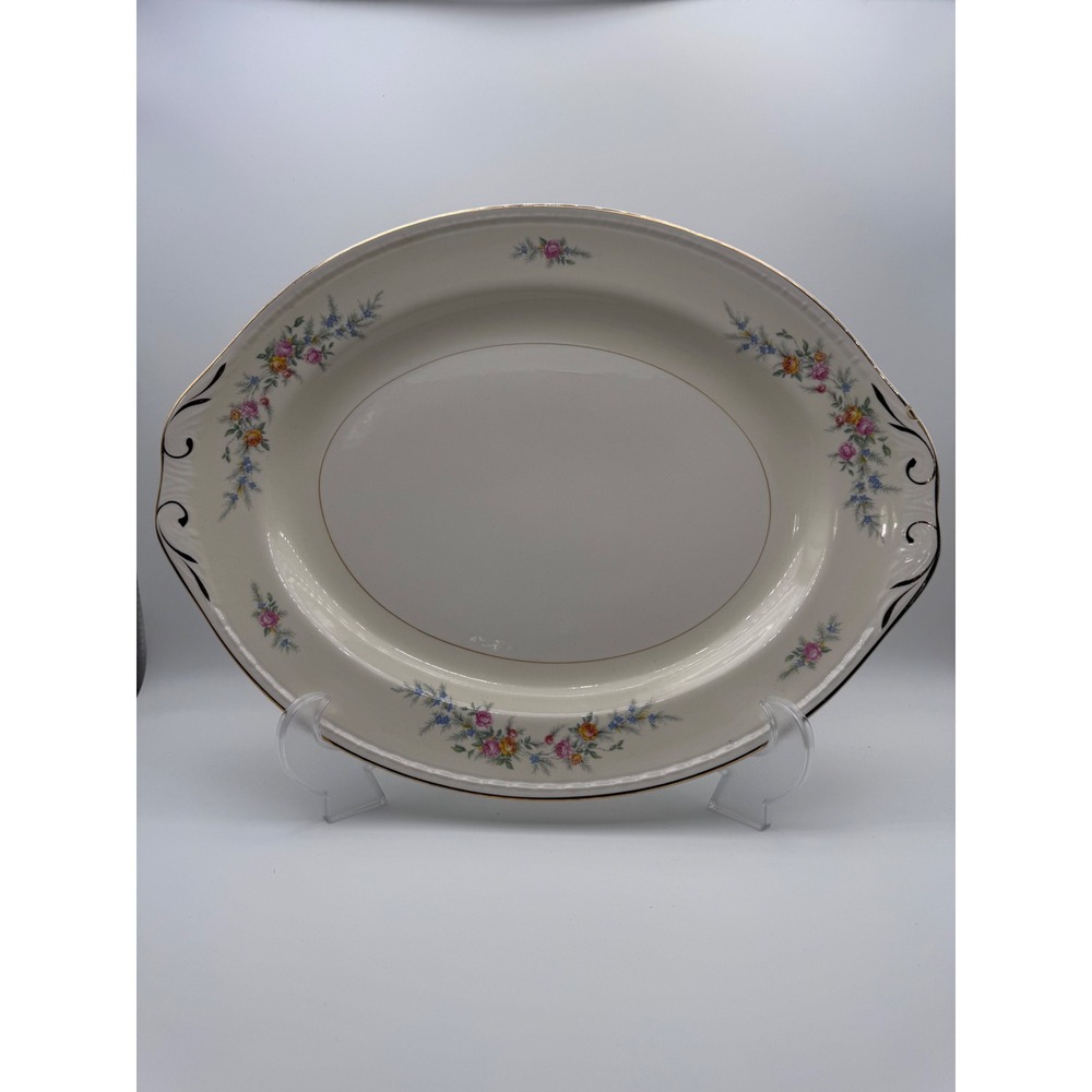 Vintage Homer Laughlin Oval Serving Platter Eggshell Georgian E49N5 USA Cashmere
